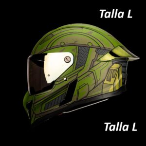 Casco Integral Black Pearl Spartan Verde Mate DOT ECE Sólido | Talla L