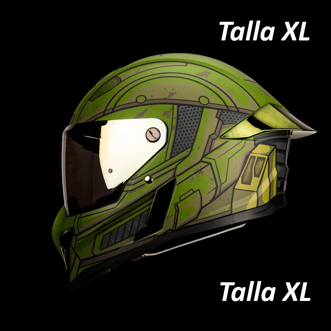 Casco Integral Black Pearl Spartan Verde Mate DOT ECE Sólido | Talla XL