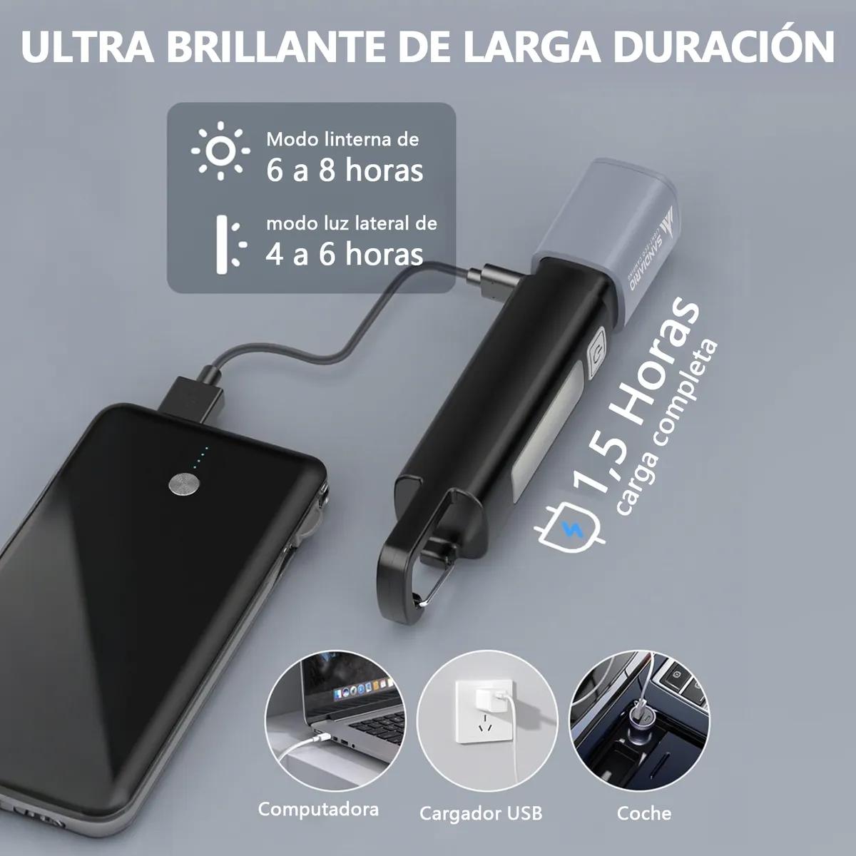 Sandiario Lámpara Táctica Led Lámpara - Camping LED - Imagen 2