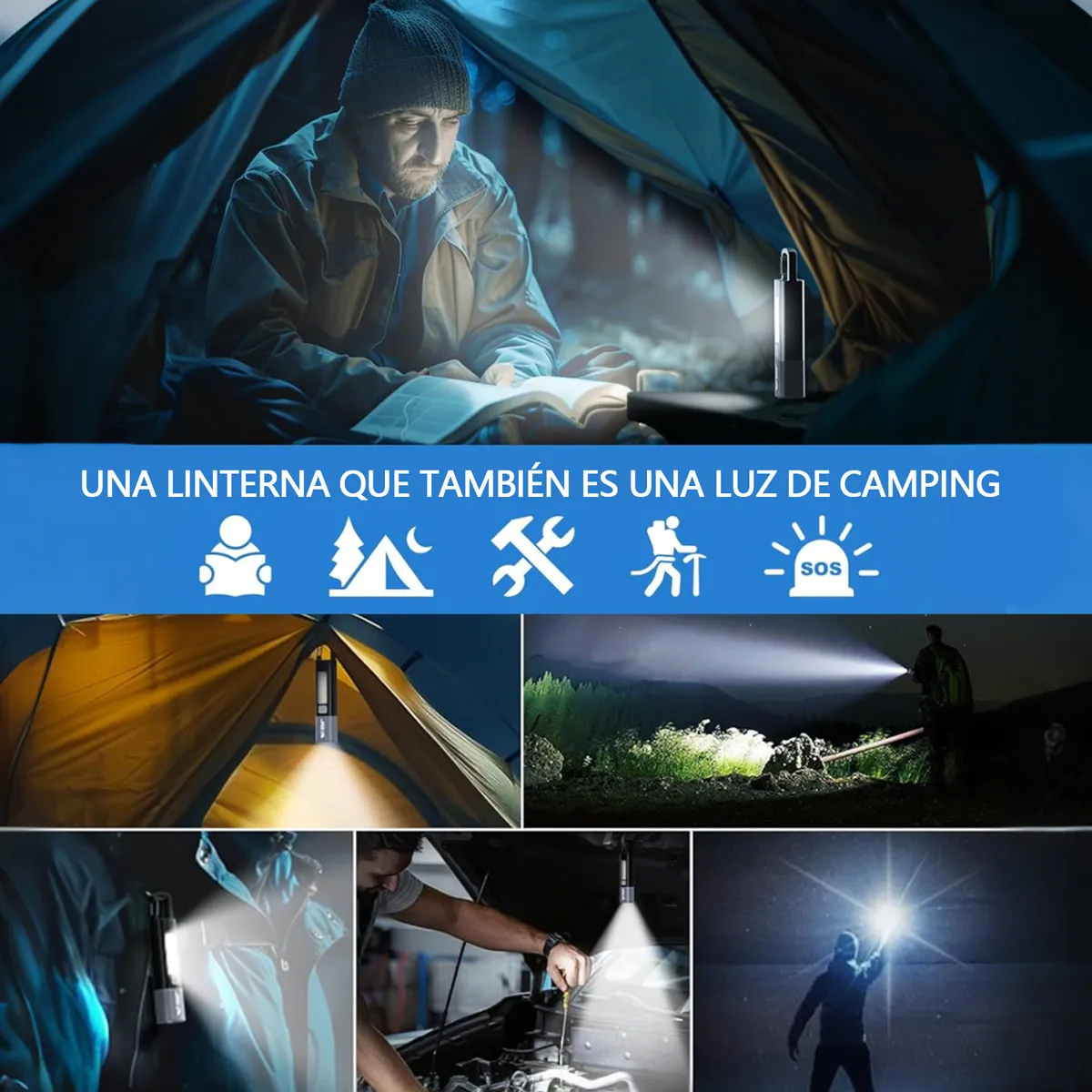 Sandiario Lámpara Táctica Led Lámpara - Camping LED - Imagen 6