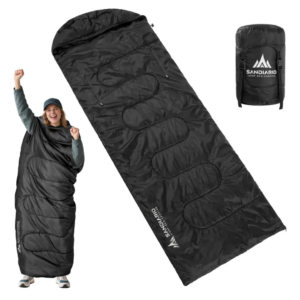 Sandiario Bolsa De Dormir Camping Envolvente Algodón 5°C Resistente Agua